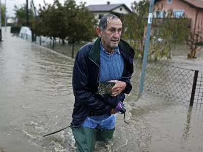 Dogoše- Poplave 2012 - reka Drava prestopila bregove zaradi dviga zapornic na avstrijski strani //FOTO: Jaka Gasar