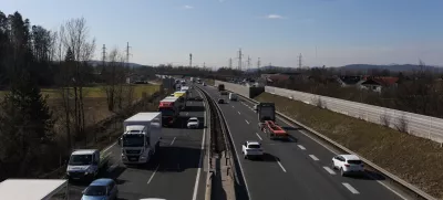 21.02.2024. DARS - štajerska avtocesta - odsek Domžale pri izvozu za Sneberje. Foto: Bojan Velikonja