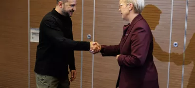 Predsednica Nataša Pirc Musar se je ob robu vrha v Dubrovniku sestala z ukrajinskim predsednikom Volodimirjem Zelenskim. Foto: STA