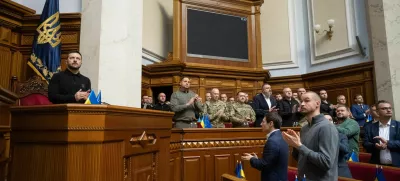 Ukraine's President Volodymyr Zelenskiy attends a parliament session, amid Russia's attack on Ukraine, in Kyiv, Ukraine October 16, 2024. REUTERS/Andrii Nesterenko