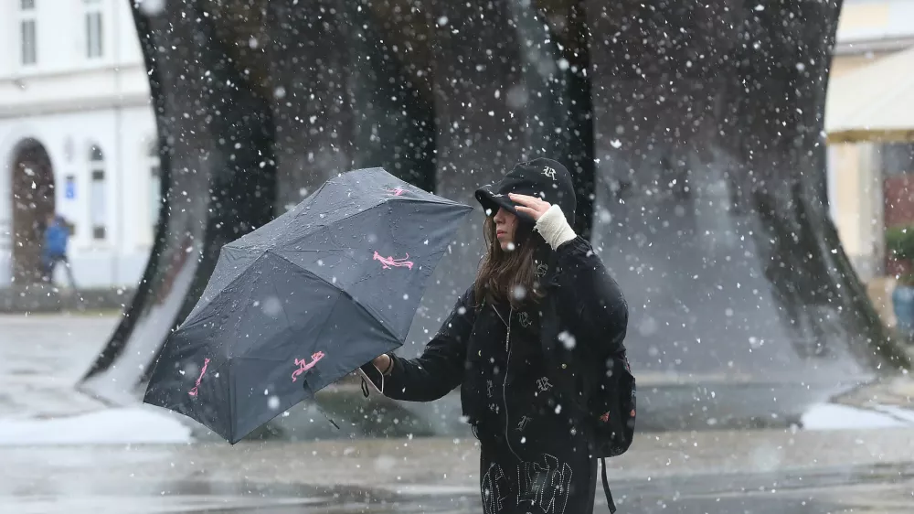 Sneženje v Mariboru - snegFoto Sa&scaron;o Bizjak