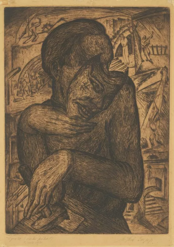 Jože Gorjup, Igralec, Lastna podoba, 1930, zbirka GBJ Foto: arhiv galerije