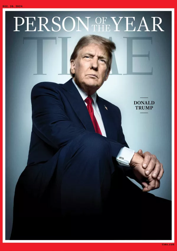 U.S. President-elect Donald Trump appears on the 2024 Person of the Year cover of TIME, in this handout image. TIME/Handout via REUTERS  THIS IMAGE HAS BEEN SUPPLIED BY A THIRD PARTY. NO RESALES. NO ARCHIVES