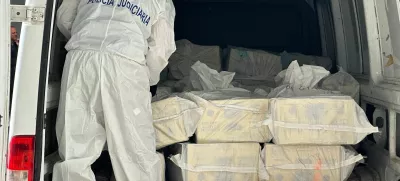 Police gather drugs ahead of burning six tonnes of cocaine, hashish and other substances to mark the United Nations' International Day Against Drug Abuse, in Lisbon, Portugal, June 26, 2023. REUTERS/Miguel Pereira