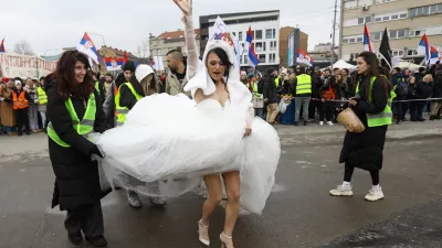 15.2.2025 - Kragujevac - Srbija - &scaron;tudentski protest -&nbsp; Blokada Kragujevca&nbsp;v podporo &scaron;tudentom&nbsp;Foto: Luka Cjuha