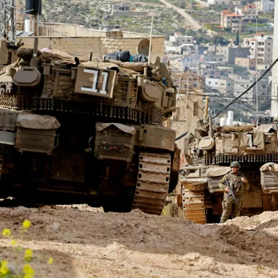 Israeli soldiers take part in an operation in Jenin, in the Israeli-occupied West Bank, February 24, 2025. REUTERS/Raneen Sawafta