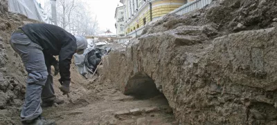 - Arheološka izkopavanja - Kongresni trg - gradnja garaže pod ploščadjo Kongresnega trga - //FOTO: Luka Cjuha