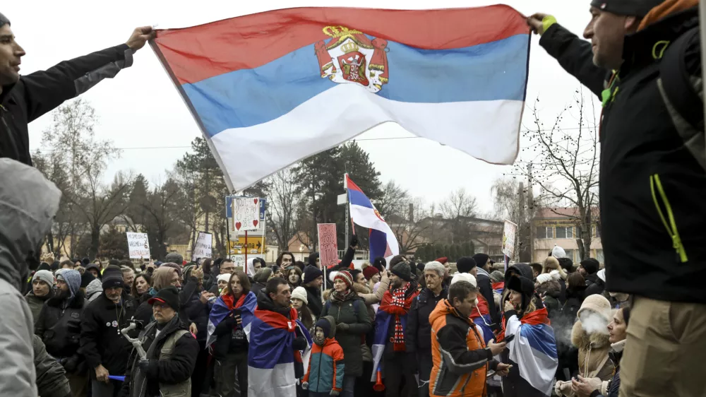 15.2.2025 - Kragujevac - Srbija - &scaron;tudentski protest - Blokada Kragujevca v podporo &scaron;tudentom Foto: Luka Cjuha