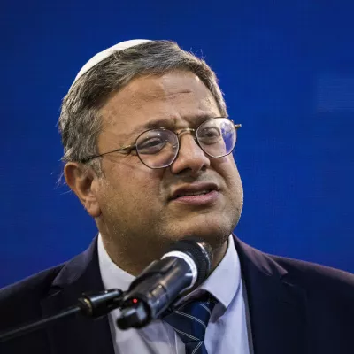 FILED - 10 November 2022, ---, Jerusalem: Israeli Minister of National Security Itamar Ben-Gvir speaks during a memorial ceremony for late controversial Rabbi Meir Kahane. Hardline former security minister Itamar Ben-Gvir and his right-wing extremist party are returning to Prime Minister Benjamin Netanyahu's Israeli government. Photo: Ilia Yefimovich/dpa