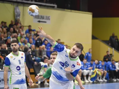 Aleks Vlah07.11. 2024 Tekma moških reprezentanc Slovenije in Litve v kvalifikacijah za nastop na evropskem prvenstvu leta 2026FOTO: Nik Erik Neubauer