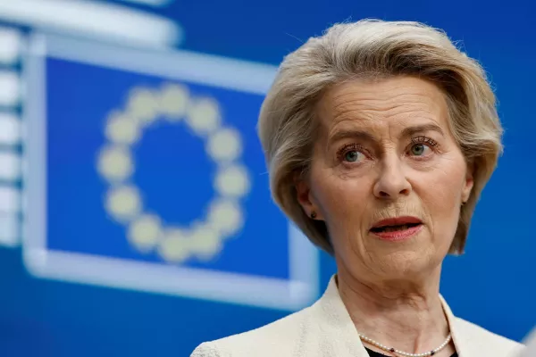FILE PHOTO: European Commission President Ursula von der Leyen attends a press conference after a European Union leaders' special summit to discuss Ukraine and European defence, in Brussels, Belgium March 6, 2025. REUTERS/Stephanie Lecocq/File Photo