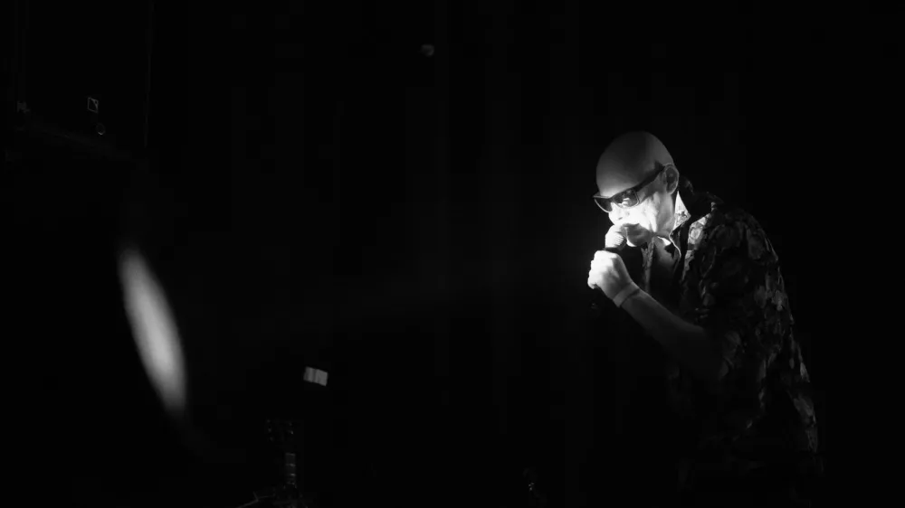 2WD5P35 British gothic rock band, The Sisters of Mercy, performing live at the Columbiahalle in Berlin.