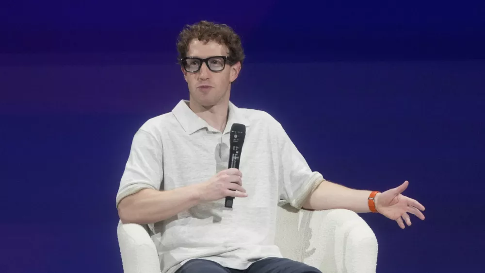 Meta Founder and CEO Mark Zuckerberg speaks at LlamaCon 2025, an AI developer conference, in Menlo Park, Calif., Tuesday, April 29, 2025. (AP Photo/Jeff Chiu)