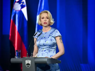 Urška Klakočar Zupančič25.4.2025 Proslava - Dan boja proti okupatorju - TržičFOTO: Nik Erik Neubauer