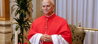 FILE - Cardinal Robert Francis Prevost, Prefect of the Dicastery for Bishops, poses for a photo at the end of the consistory where Pope Francis elevated 21 new cardinals in St. Peter's Square at The Vatican, Sept. 30, 2023. (AP Photo/Riccardo De Luca, File)