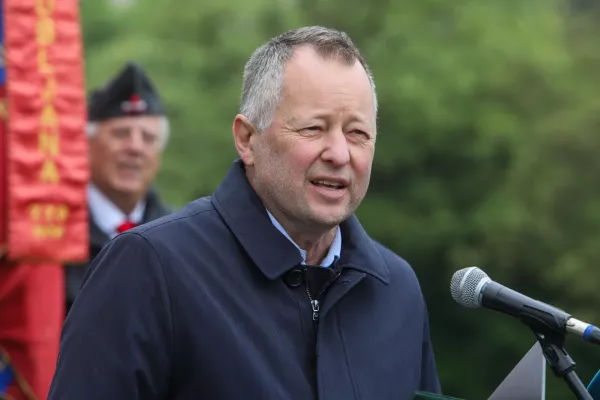 - Primož Cimerman, Župan Občine &Scaron;kofljica, - 08.05.2025. -Sspominska slovesnost ob 80. obletnici zaključnih bojev na Orlah ob spomeniku padlim borcem na Orlah.//FOTO: Bojan Velikonja