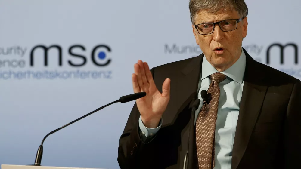 ﻿Microsoft founder Bill Gates delivers his speech during the 53rd Munich Security Conference in Munich, Germany, February 18, 2017.  REUTERS/Michaela Rehle