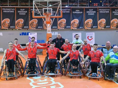 Slovenski košarkarji so v rednem delu uvrstili v finale, ki bo v soboto, 17. maja, ob 18. uri v ljubljanski Hali Tivoli. Foto: ZSIS