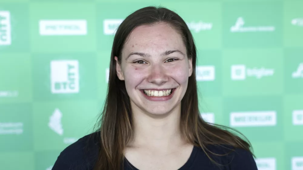 Lucija Hribar- 15.04.2024 - novinarska konferenca pred evropskim prvenstvom v športni gimnastiki //FOTO: Jaka Gasar