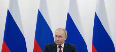 Russian President Vladimir Putin chairs a meeting of the Board of Trustees of the Talent and Success Foundation as he visits the Sirius educational centre near Sochi in the Krasnodar region, Russia, May 19, 2025. Sputnik/Vyacheslav Prokofyev/Pool via REUTERS ATTENTION EDITORS - THIS IMAGE WAS PROVIDED BY A THIRD PARTY.