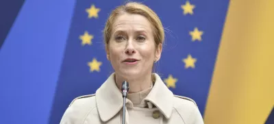 FILE - High Representative of the European Union for Foreign Affairs and Security Policy Kaja Kallas speaks to journalists during UA-EU foreign Minister's meeting in Lviv, Ukraine, on May 9, 2025. (AP Photo/Mykola Tys, File)