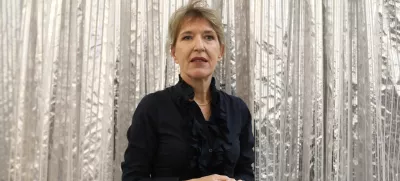 Vesna Jurca Tadel je ravnateljica 26.09.2024 - novinarska konferenca SNG Drama Ljubljana pred odprtjem prostorov na Litostrojski 56 in ogled novih prostorov.Foto: Luka Cjuha