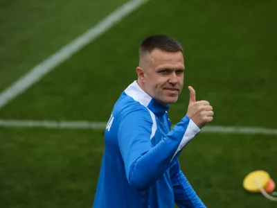 - Josip Iličić,- 07.10.2024. - Tiskovna konferenca in trening slovenske nogometne reprezentance pred tekmo Konferenčne lige z Norve&scaron;ko.//FOTO: Bojan Velikonja