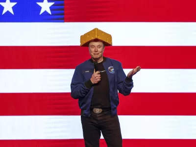 FILE - Elon Musk speaks at a town hall, March 30, 2025, in Green Bay, Wis. (AP Photo/Jeffrey Phelps, File)