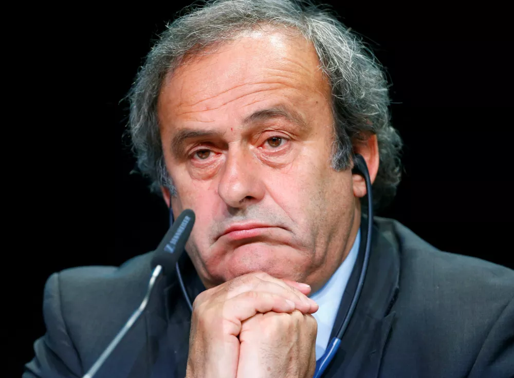﻿FILE PHOTO: UEFA President Michel Platini addresses a news conference after a UEFA meeting in Zurich, Switzerland, May 28, 2015.  REUTERS/Ruben Sprich/File Photo