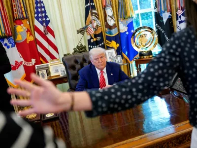 U.S. President Donald Trump sits in the Oval Office at the end of a press conference with Elon Musk (not pictured), at the White House, in Washington, D.C., U.S., May 30, 2025. REUTERS/Nathan Howard