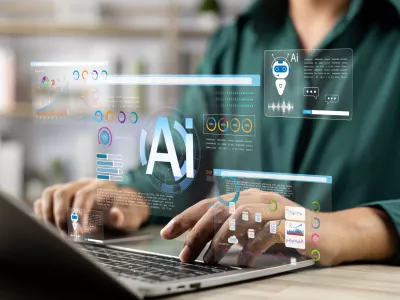 Businessman use artificial intelligence AI technology for enhanced work efficiency data analysis and efficient tools, Unlocking Work potential with AI solutions chatbot help solve work problems.