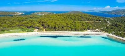 Turquoise lagoon bay on Sakarun beach on Dugi Otok island, Croatia, beautiful seascape and popular tourist destination