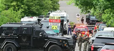 Police gather, after an attack that injured multiple people, in Boulder, Colorado, U.S. June 1, 2025. REUTERS/Mark Makela