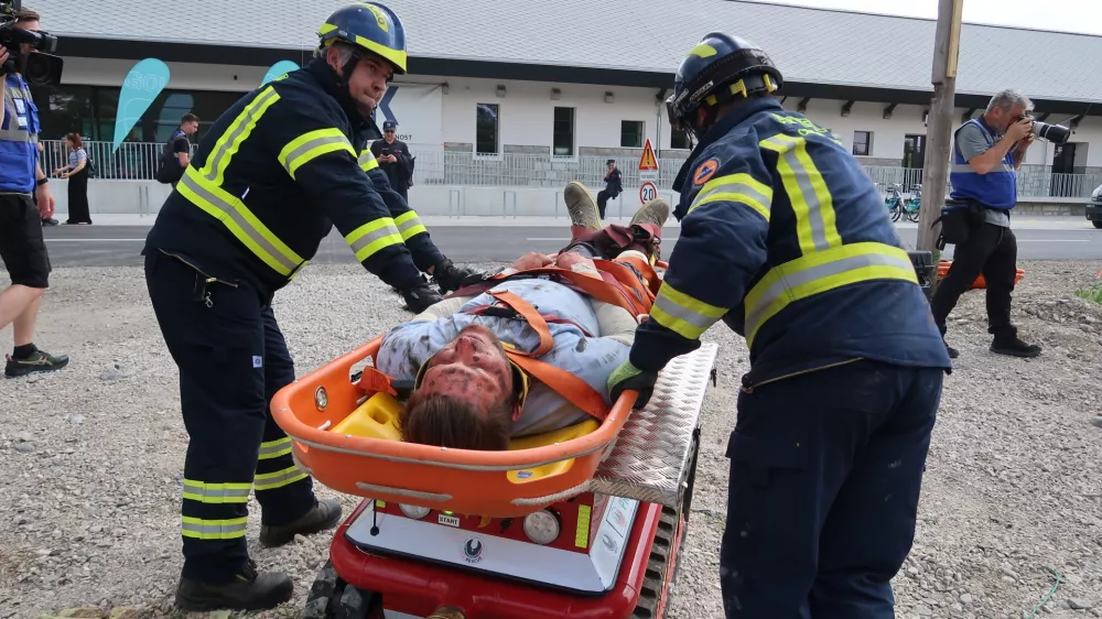 Vaja potres 2025, Nova Gorica, Gorica, simulacija potresa, reševanje, gasilci, reševalci, / Foto: Nataša Bucik Ozebek