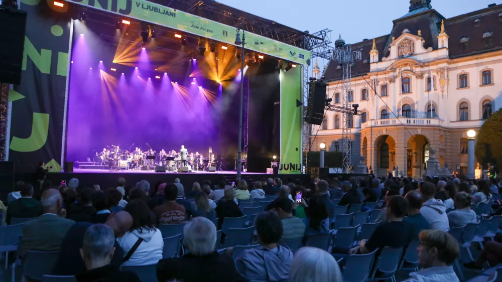 09.06.2025 - Festival Junij - začetek festivala Junij v Ljubljani s koncertom Big banda Orkestra Slovenske vojske pod vodstvom Rudolfa StrnadaFoto: Luka Cjuha