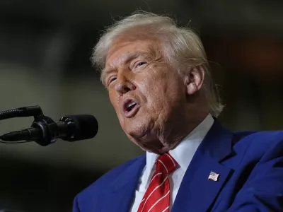 FILE - President Donald Trump speaks at U.S. Steel Corporation's Mon Valley Works-Irvin plant, Friday, May 30, 2025, in West Mifflin, Pa. (AP Photo/Julia Demaree Nikhinson, File)