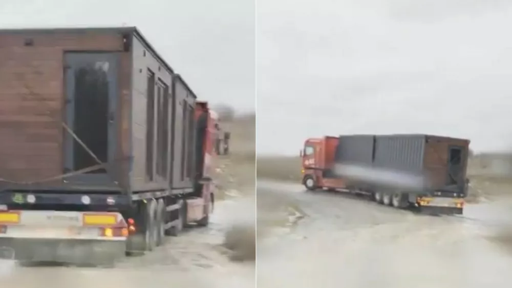 Tovornjak Pajkova mreža Foto: Zajem zaslona/X