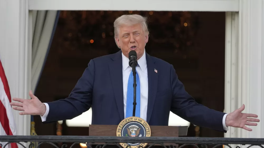 President Donald Trump speaks during a summer soiree on the South Lawn of the White House, Wednesday, June 4, 2025, in Washington. (AP Photo/Alex Brandon)