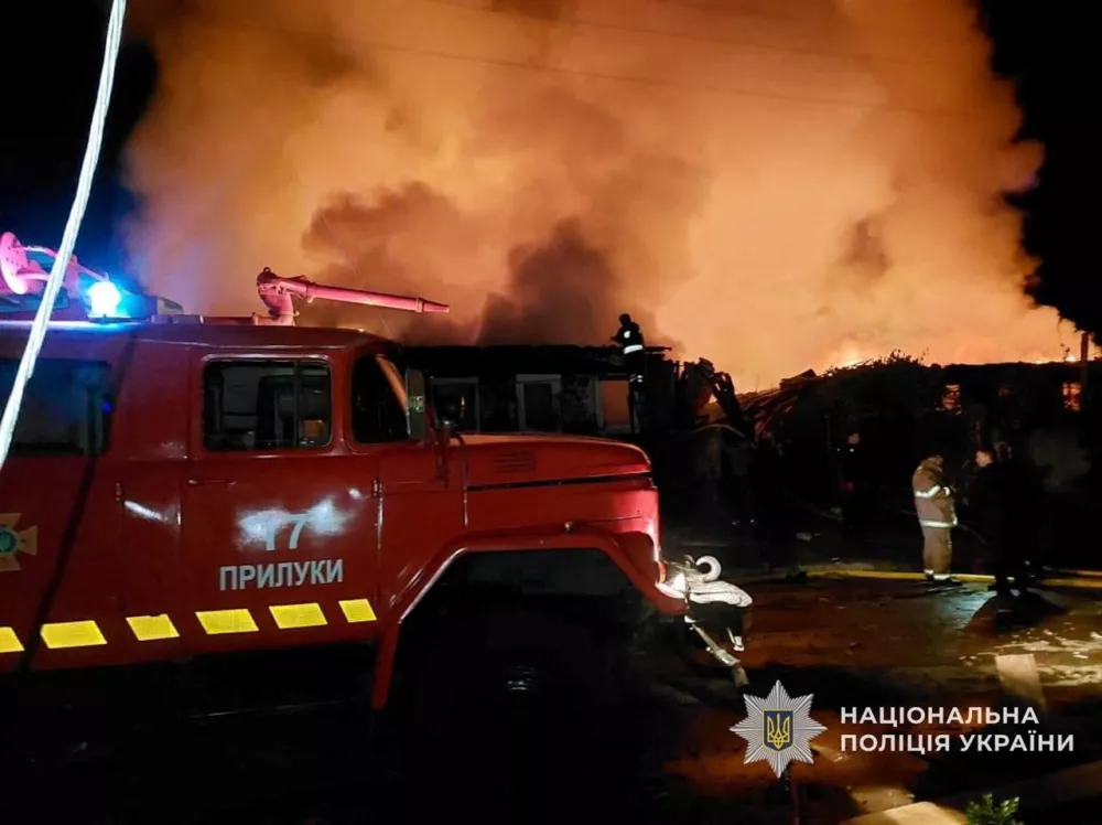 Firefighters work at the site of a Russian drone strike, amid Russia's attack on Ukraine, in a location given as Chernihiv, Ukraine, in this handout picture released on June 5, 2025. National Police of Ukraine /Handout via REUTERS  THIS IMAGE HAS BEEN SUPPLIED BY A THIRD PARTY. MANDATORY CREDIT.