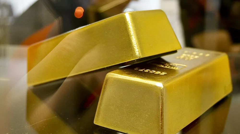 ﻿Ljubljana, Gospodarsko raztavisce. Drugi slovenski kongres plemenitih kovin in surovin. Zlato. Zlate palice. Foto: Stanko Gruden/STA