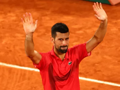 Tennis - French Open - Roland Garros, Paris, France - June 6, 2025 Serbia's Novak Djokovic reacts after his semi final match against Italy's Jannik Sinner REUTERS/Denis Balibouse