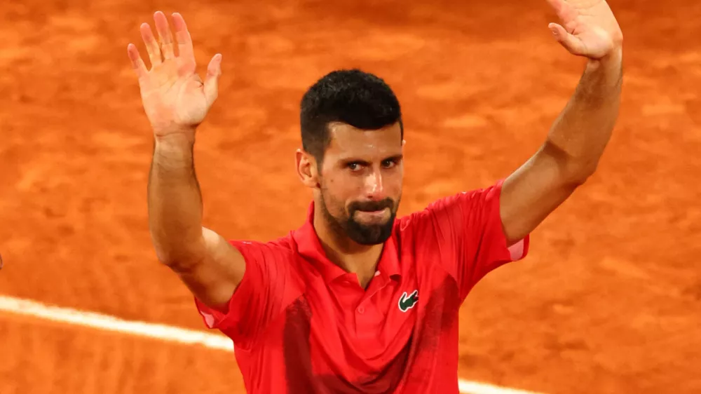 Tennis - French Open - Roland Garros, Paris, France - June 6, 2025 Serbia's Novak Djokovic reacts after his semi final match against Italy's Jannik Sinner REUTERS/Denis Balibouse
