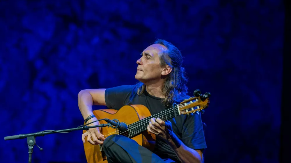 MALAGA, SPAIN - AUGUST 19: Spanish artist Vicente Amigo performs on stage during Starlite Occident 2023 at Cantera de Nag&uuml;eles, Marbella, on August 19, 2023 in Malaga, Spain. (Photo by STARLITE/Redferns)