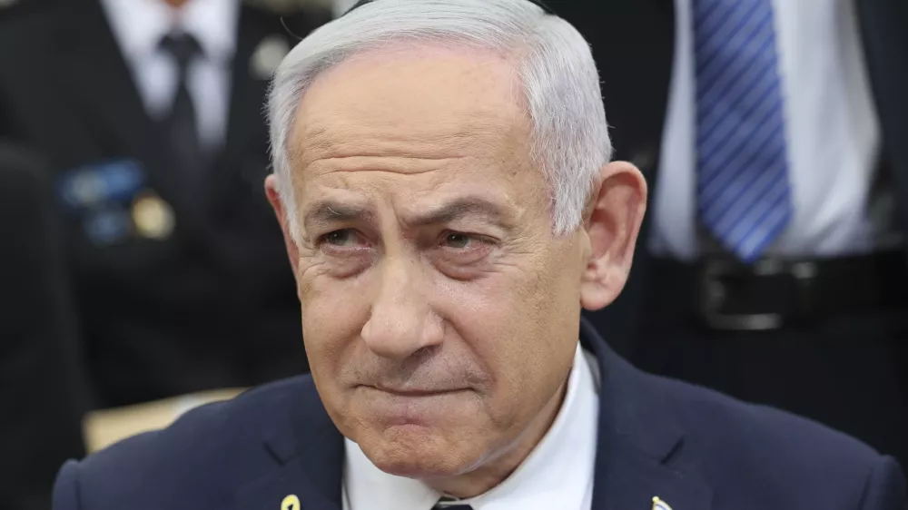 FILE - Israeli Prime Minister Benjamin Netanyahu attends a ceremony on the eve of Israel's Remembrance Day for fallen soldiers at the Yad LaBanim Memorial in Jerusalem, on April 29, 2025. (Abir Sultan/Pool Photo via AP, File)