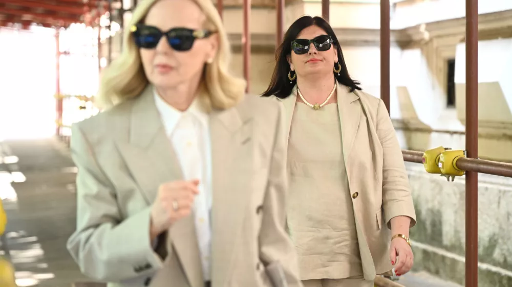 12.06.2025., Zagreb - Gabrijela Zalac u pratnji odvjetnice Jandranke Slokovic napusta Zupanijski sud gdje joj je dosudjeno 2 godine zatvora. Photo: Marko Lukunic/PIXSELL