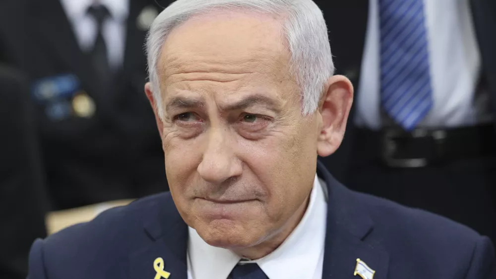FILE - Israeli Prime Minister Benjamin Netanyahu attends a ceremony on the eve of Israel's Remembrance Day for fallen soldiers at the Yad LaBanim Memorial in Jerusalem, on April 29, 2025. (Abir Sultan/Pool Photo via AP, File)