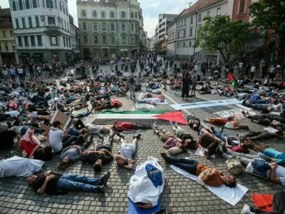 Protest za pomoč Gazi