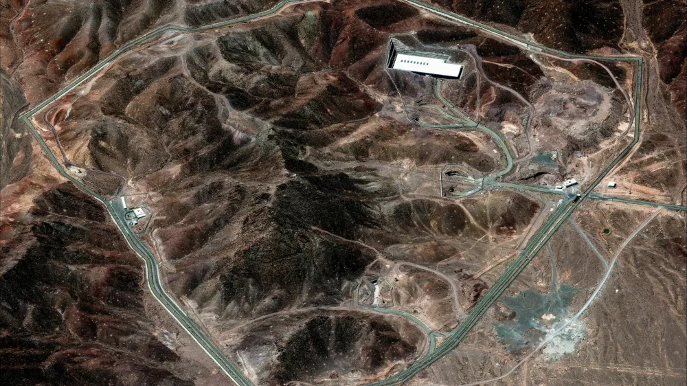 A satellite image shows the Fordo nuclear facility in Iran in this handout image dated June 14, 2025. Maxar Technologies/Handout via REUTERS  THIS IMAGE HAS BEEN SUPPLIED BY A THIRD PARTY MANDATORY CREDIT NO RESALES. NO ARCHIVES MUST NOT OBSCURE LOGO