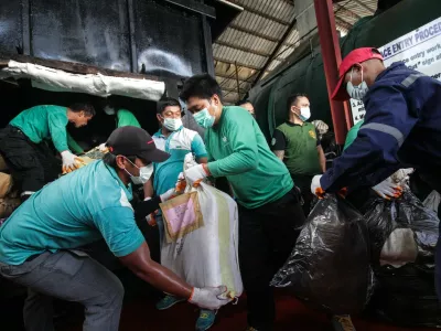 CAVITE, PHILIPPINES - JULY 04: Philippine Drug Enforcement Agency (PDEA) personnel load seized illegal drugs into an incinerator for destruction at a waste facility in Trece Martires, Cavite, Philippines on July 4, 2019. Around 1.41 tonnes of assorted illegal drugs including methamphetamine, cocaine, marijuana, ecstasy, ephedrine, diazepam and chloroephedrine with total worth 6.58 billion pesos (118 million USD) were destroyed by authorities as part of an intensified narcotics crackdown in the country. Lito Borras / Anadolu Agency,Image: 454078073, License: Rights-managed, Restrictions:, Model Release: noFoto: Profimedia