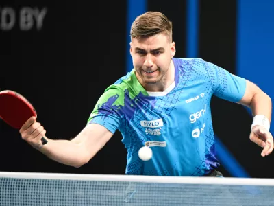 Ljubljana, Hala Tivoli.Namiznoteniski turnir serije WTT Star Contender v Ljubljani, moske dvojice - slovenska namiznoteniska igralca Darko Jorgic in Deni Kozul, ter Korejska namiznoteniska igralca An Jaehyun in Lim Jonghoon.